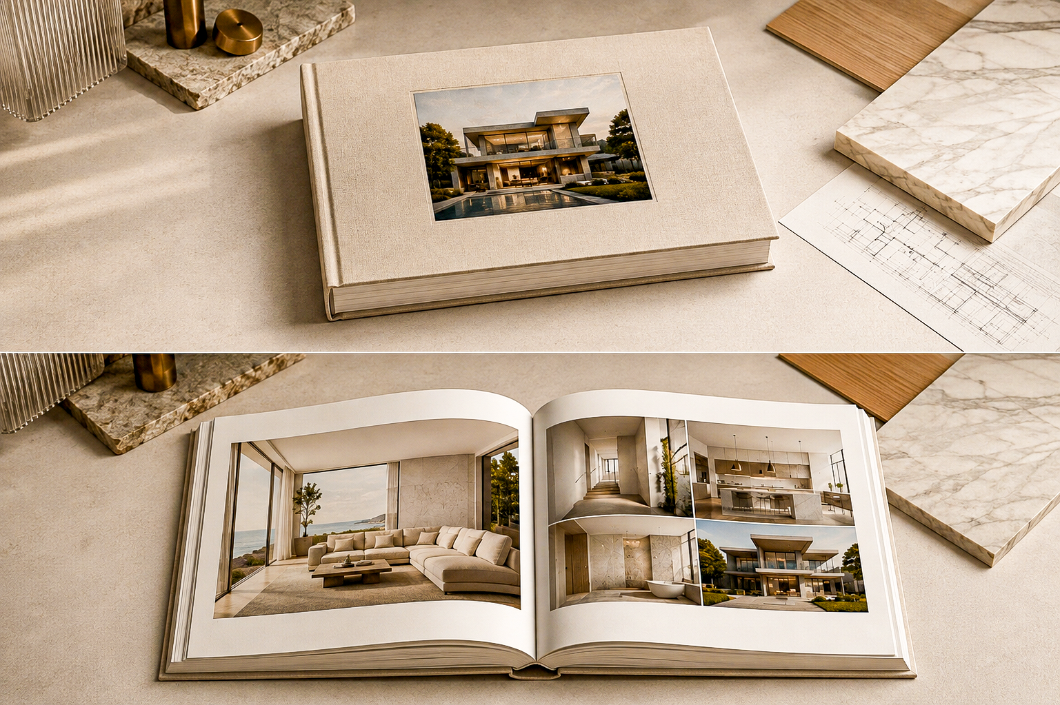 Example of a printed Provenance archive book — bespoke property record by Pagana Studio, London